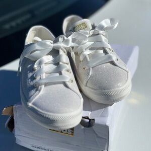 Keds Size 3 Sparkly Off-White Kids Sneakers